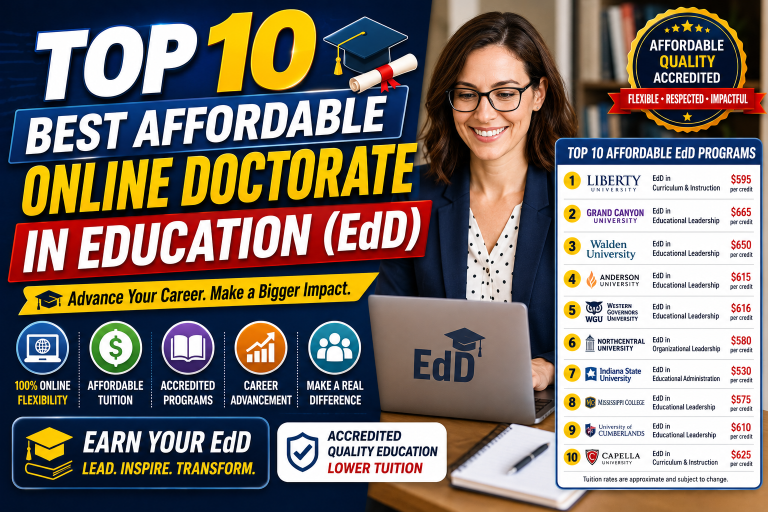 Top 10 Best Affordable Online Doctorate in Education (EdD)