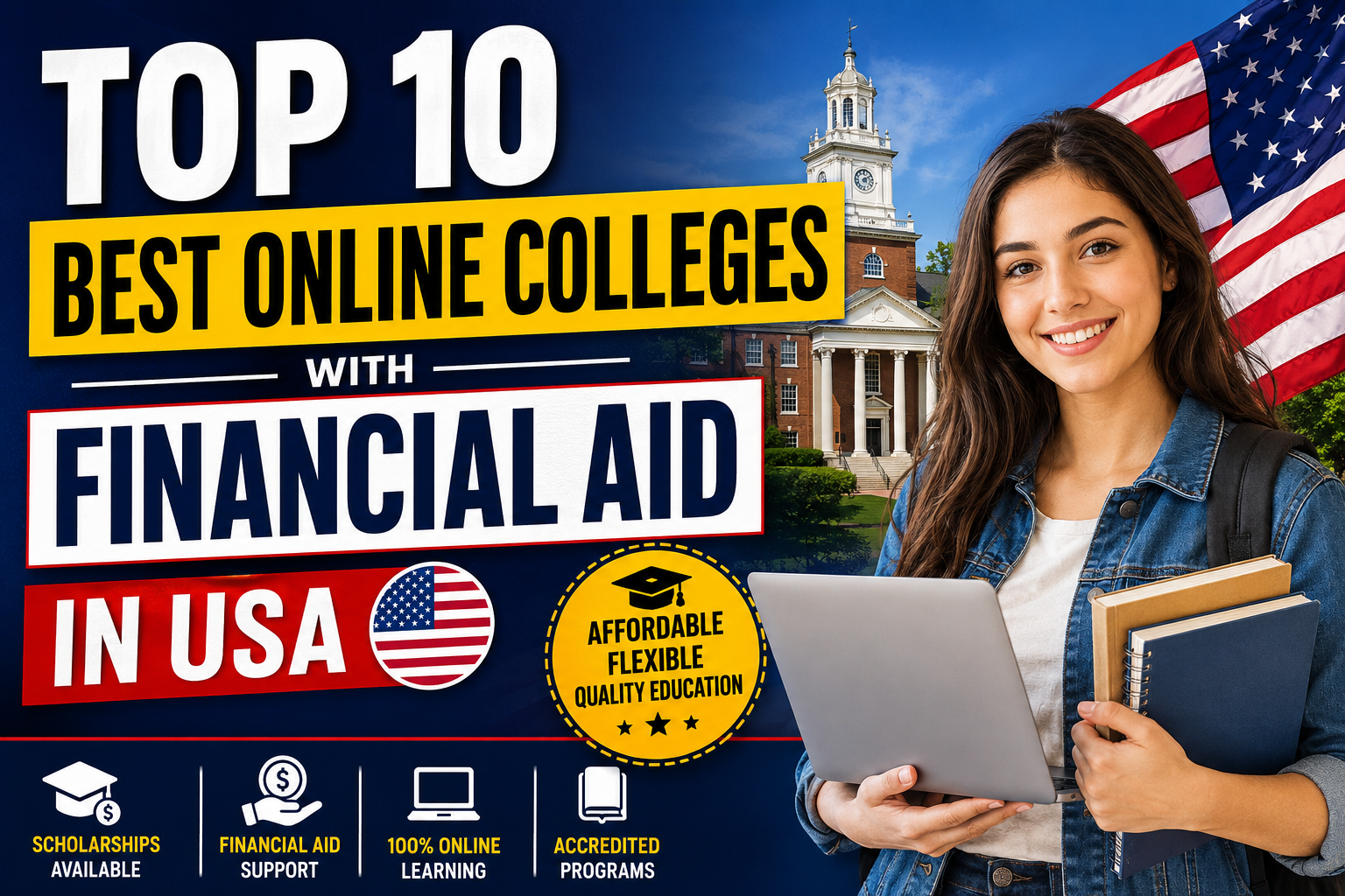 Top 10 Best Online Colleges With Financial Aid In USA